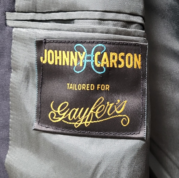 🔥 VINTAGE Johnny Carson Navy Double Breasted Sports Coat 💙💙💙 - Picture 4 of 8